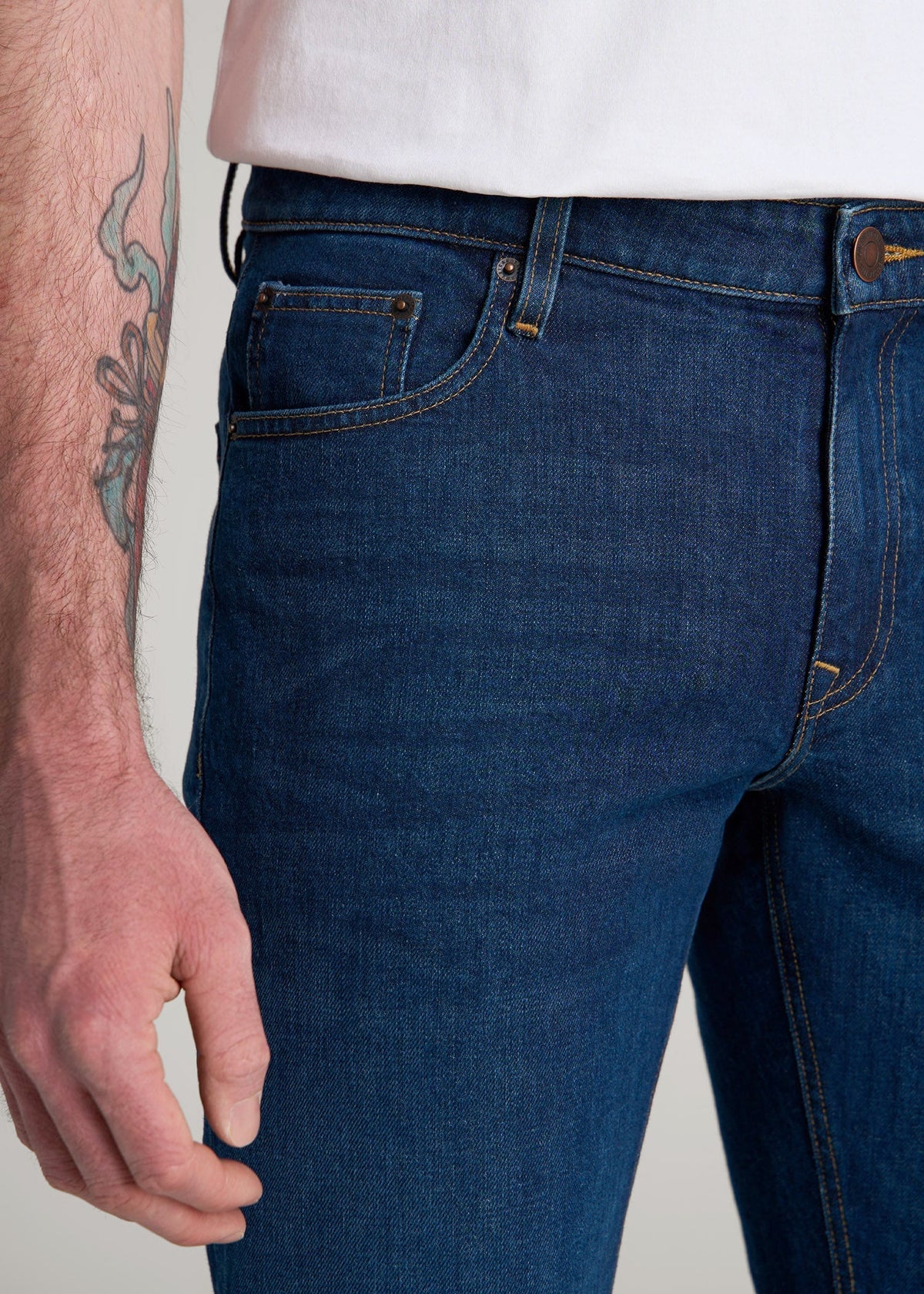 Americana Collection Carman Tapered Fit Jeans For Tall Men in Crown Blue