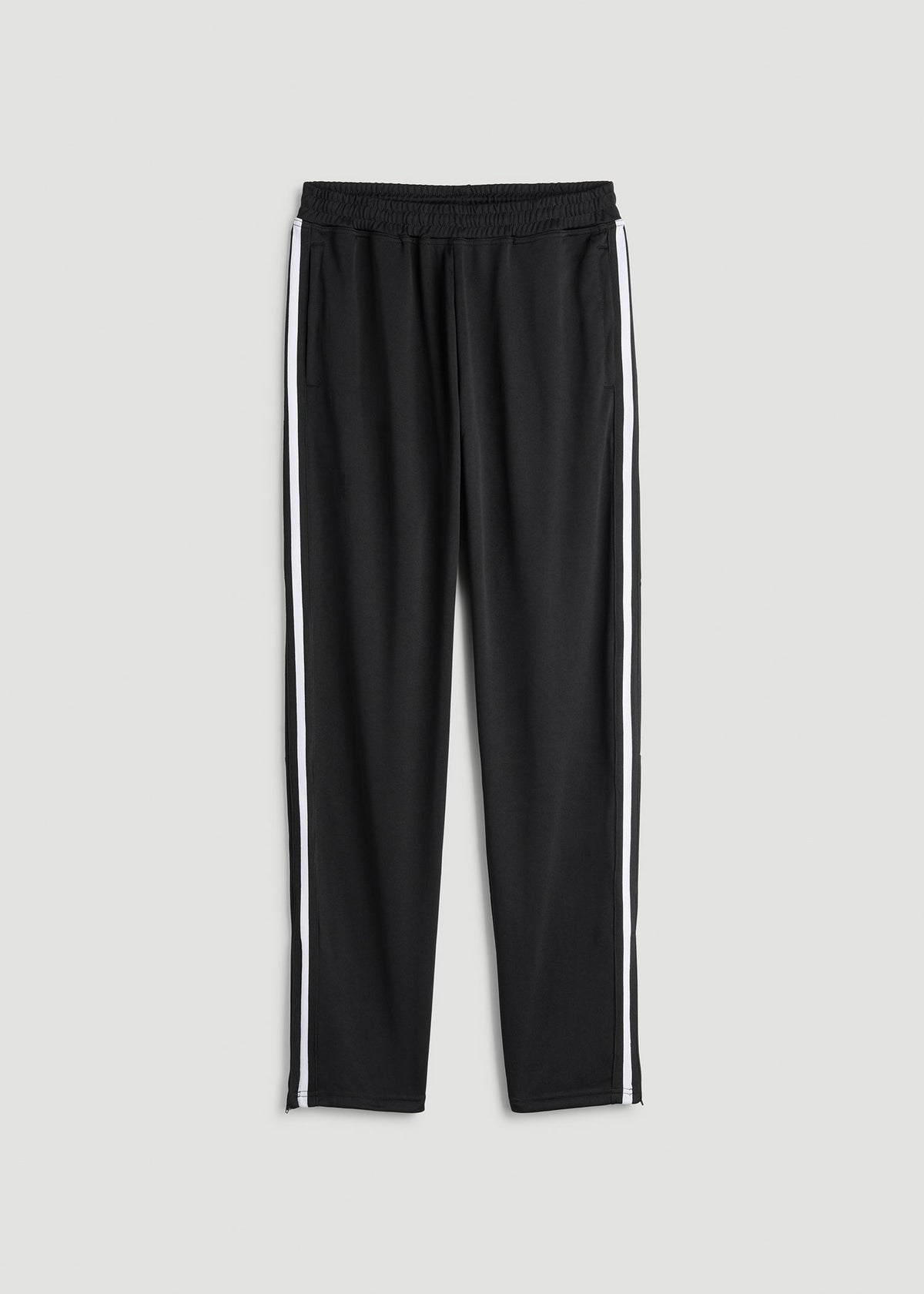 Athletic Stripe Pants for Tall Men in Black
