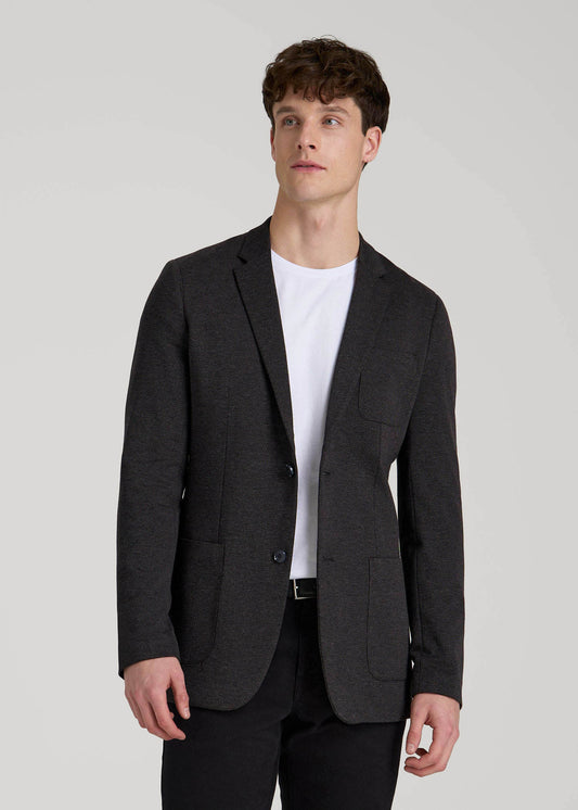 Core Blazer for Tall Men in Black Silver Mix