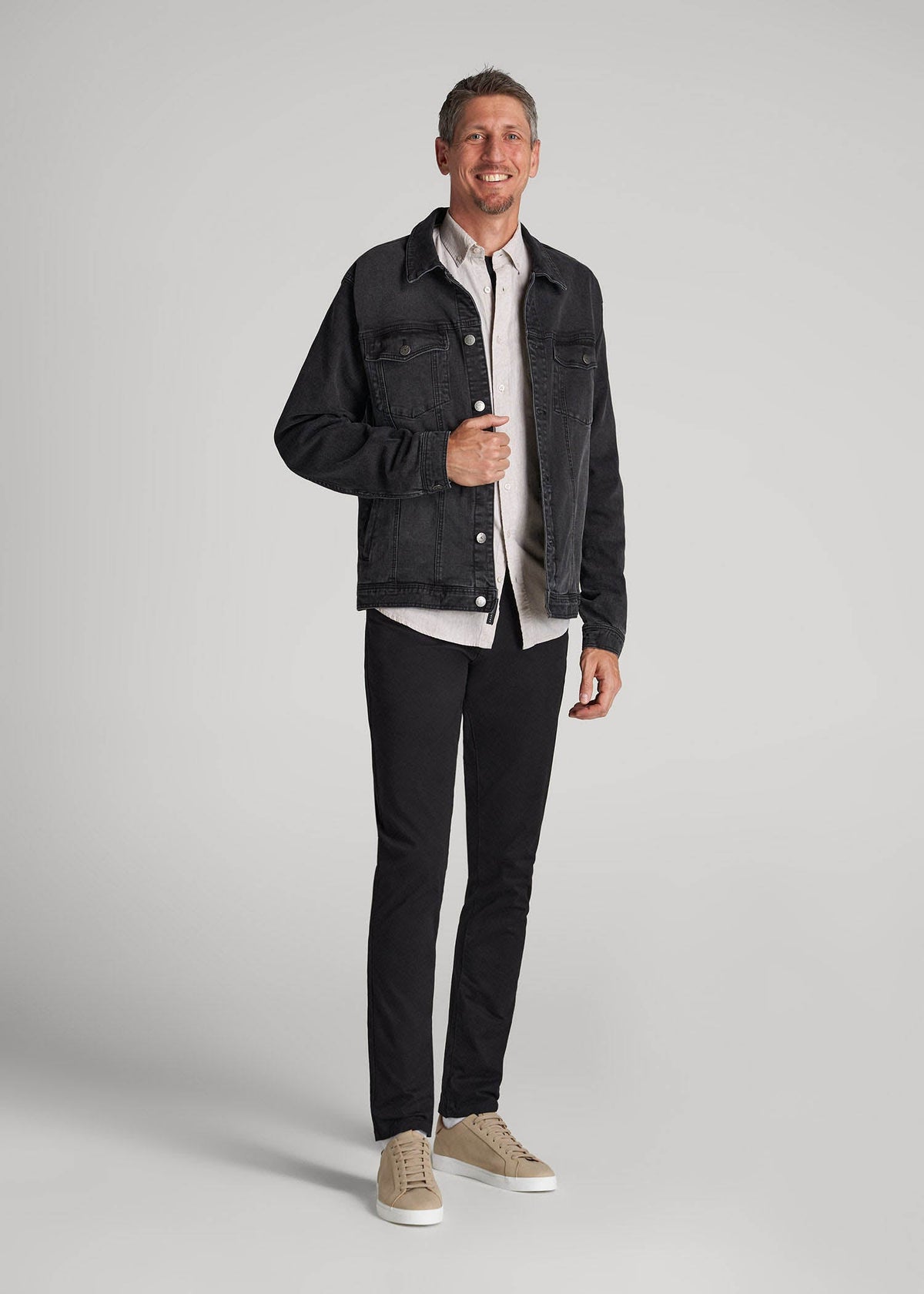 Carman TAPERED Fit Five Pocket Pants for Tall Men in Black