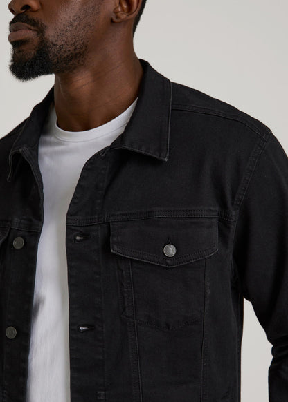 Classic Denim Jacket for Tall Men in Black