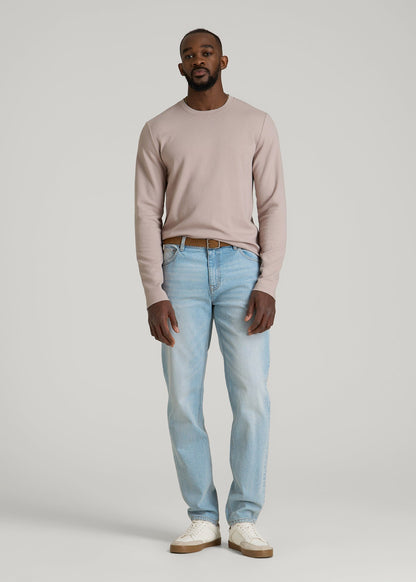 Cloud Knit Waffle Long Sleeve Tee for Tall Men in Desert Rose