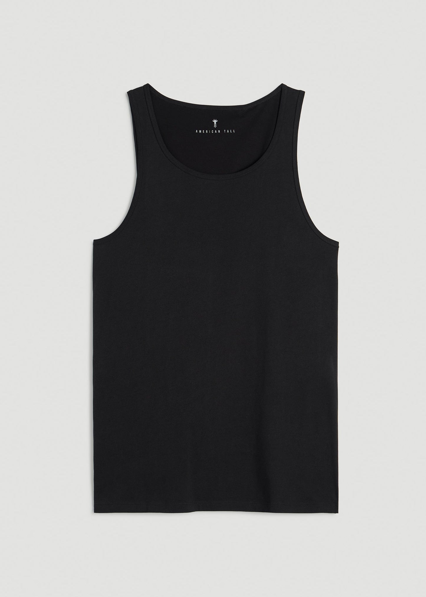 Core Cotton Tank for Tall Men in Black