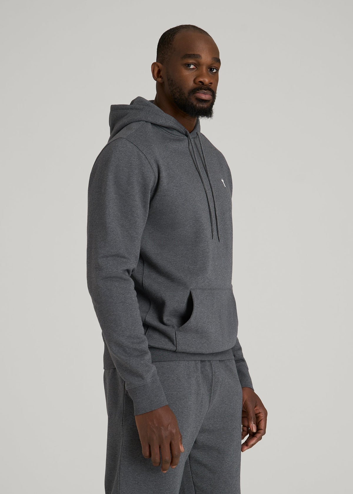Core Motion Fleece Popover Hoodie for Tall Men in Charcoal Mix