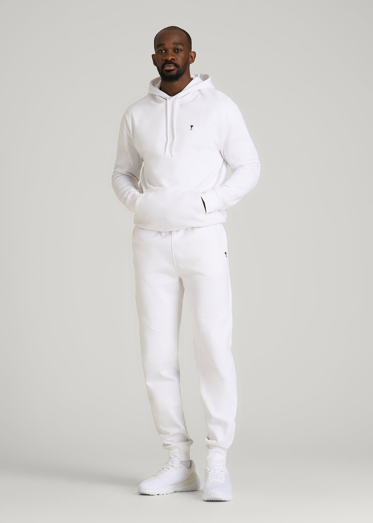 Core Motion Fleece Popover Hoodie for Tall Men in White