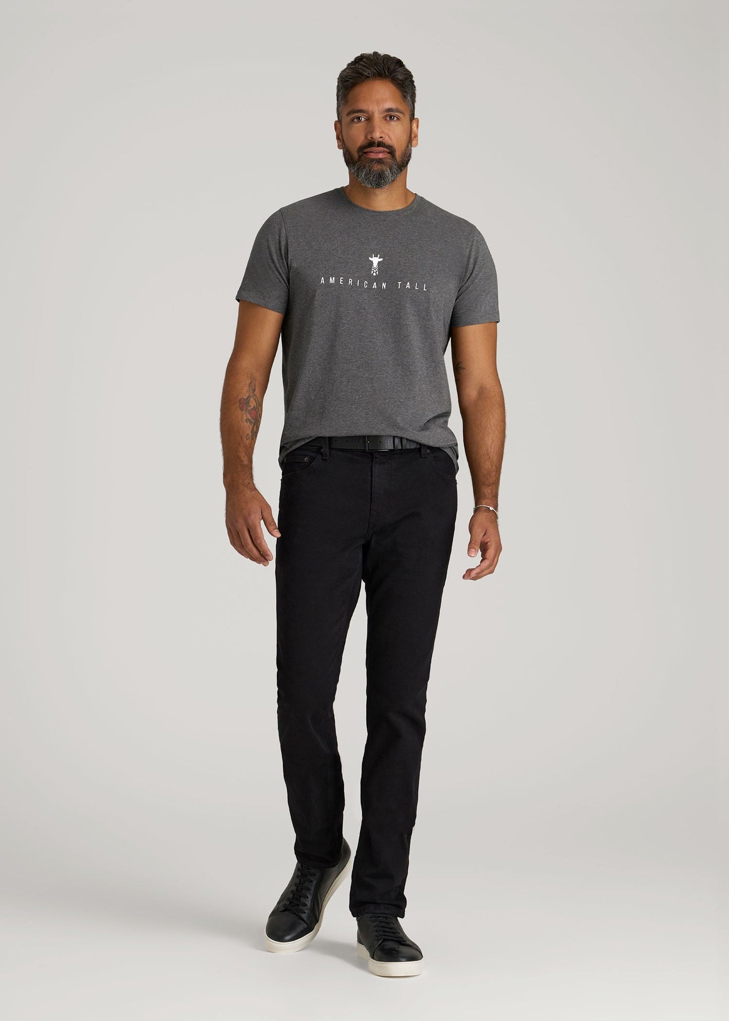 Regular Corporate Logo Tee for Men in Charcoal Mix