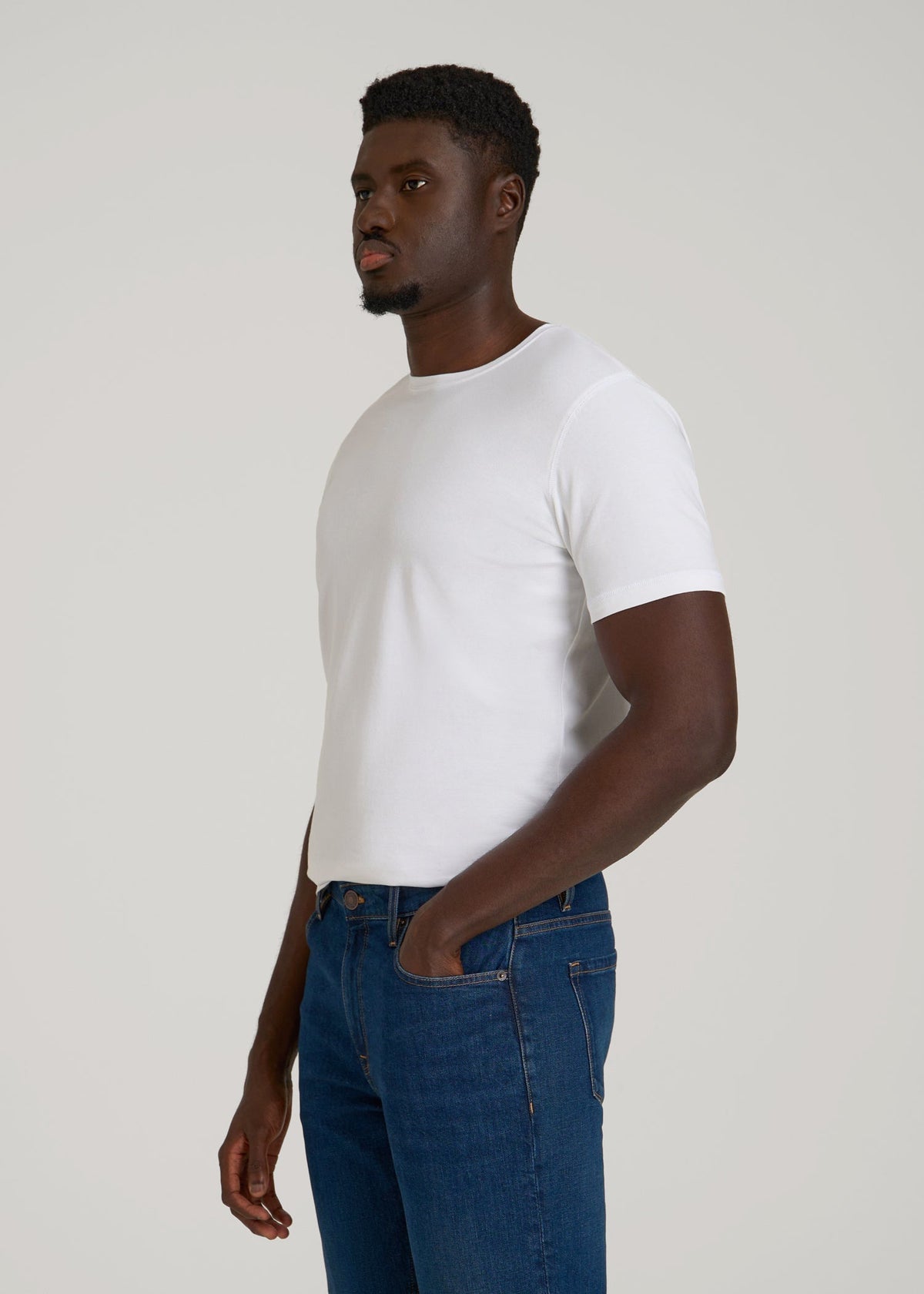 The Essential Slim Fit Crewneck Tee for Tall Men in White