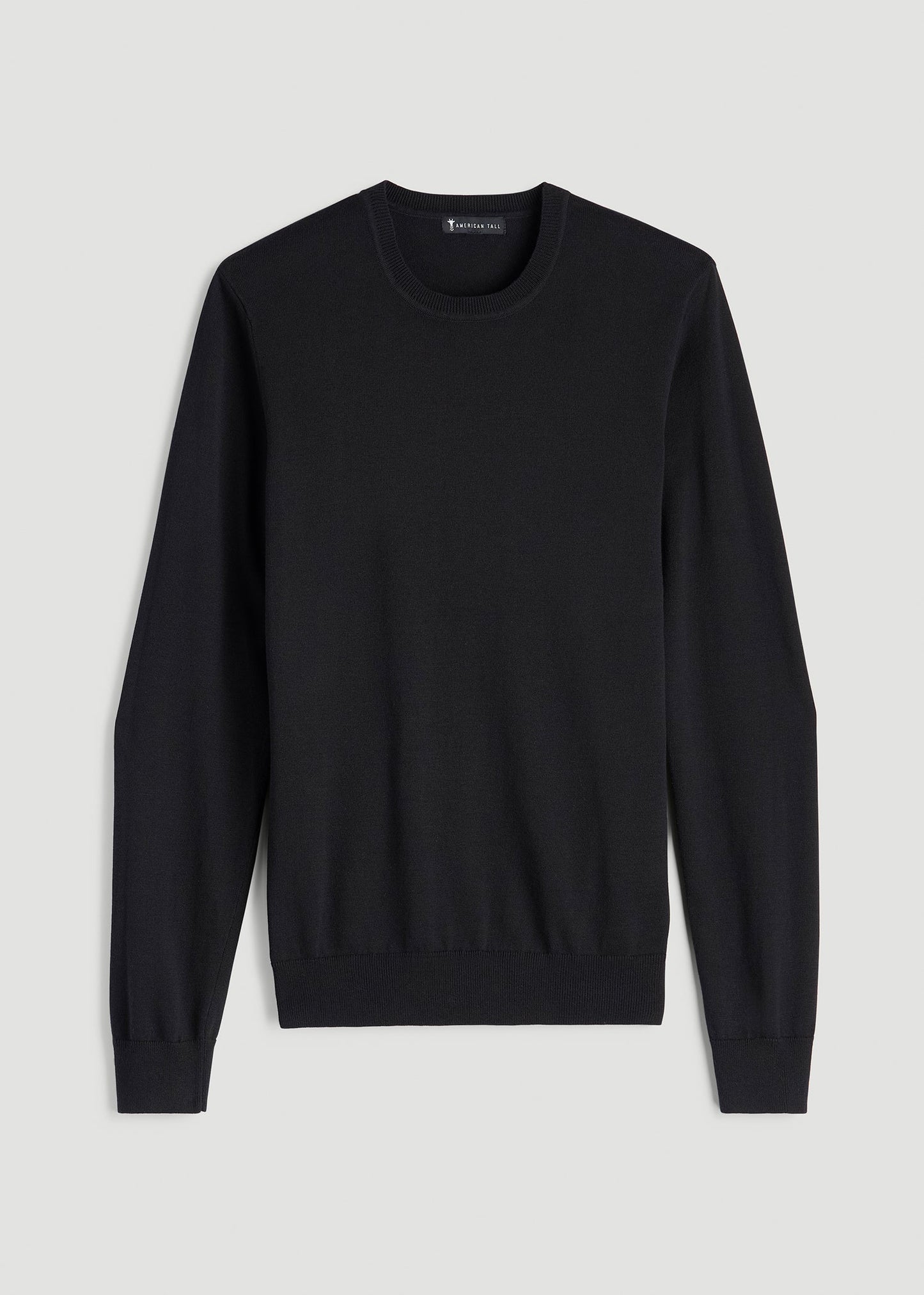Everyday Crewneck Sweater for Tall Men in Black