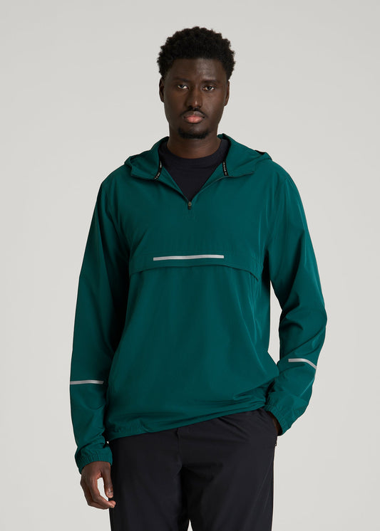 Featherweight Packable Anorak for Tall Men in Deep Teal