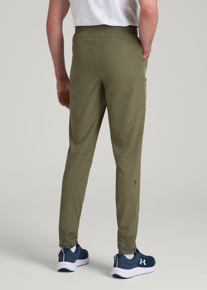 Featherweight Perforated Training Joggers for Tall Men in Olive