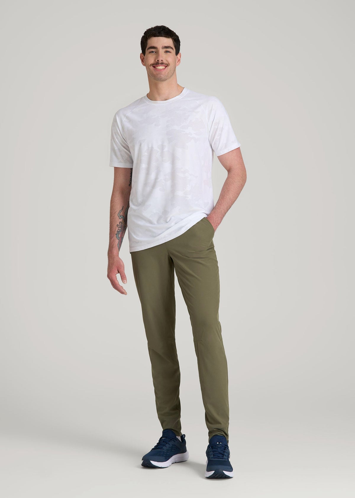 Featherweight Perforated Training Joggers for Tall Men in Olive