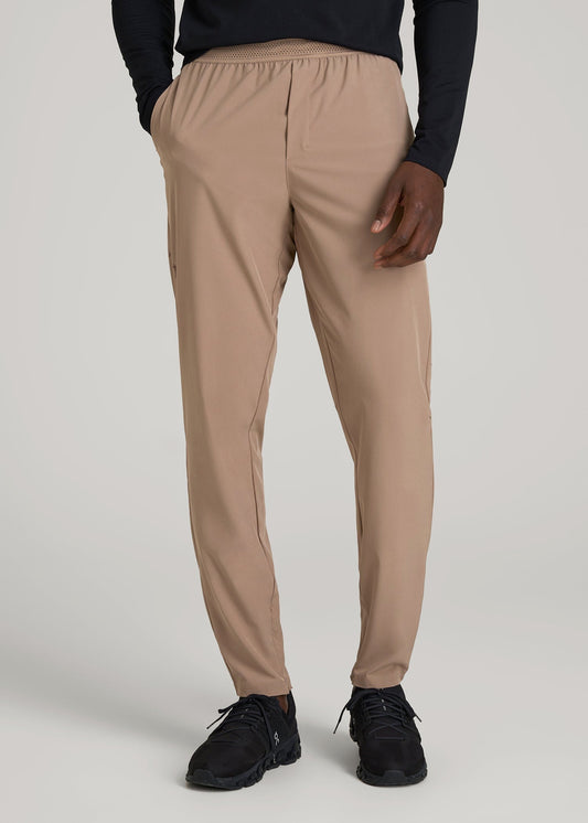 Featherweight Running Pants for Tall Men in Dark Sand