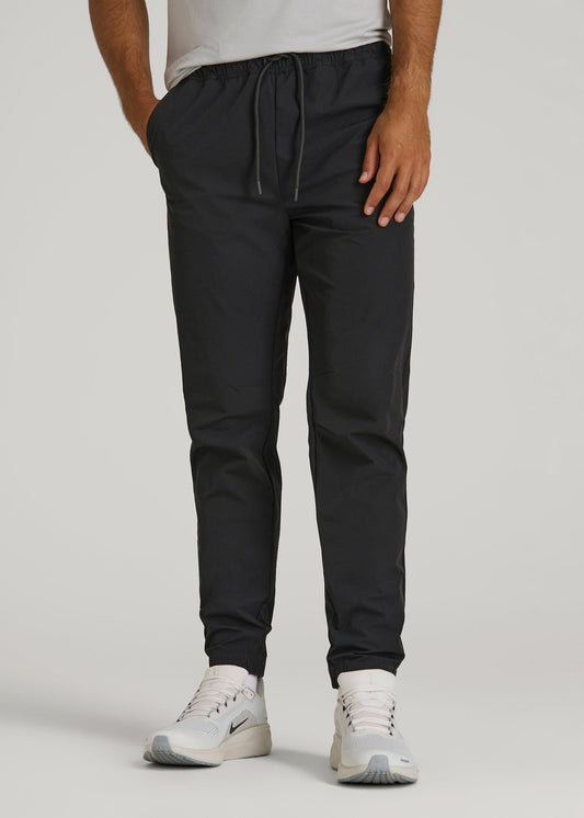 Flex Nylon Joggers for Tall Men in Black