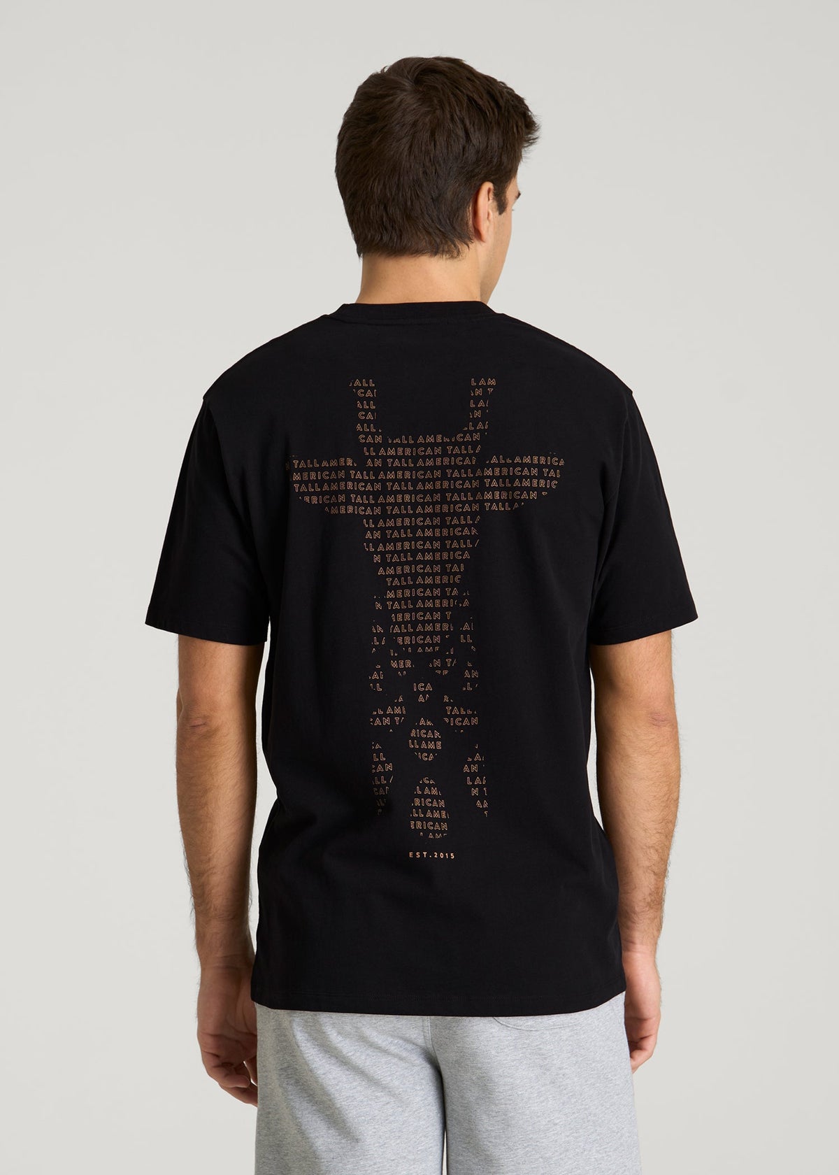 Giraffe Graphic Tee for Tall Men in Black