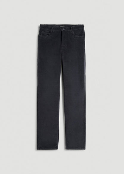 STRAIGHT-LEG Stretch Corduroy Pants for Tall Men in Iron Grey