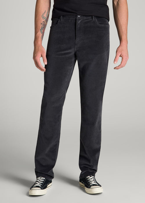 STRAIGHT-LEG Stretch Corduroy Pants for Tall Men in Iron Grey