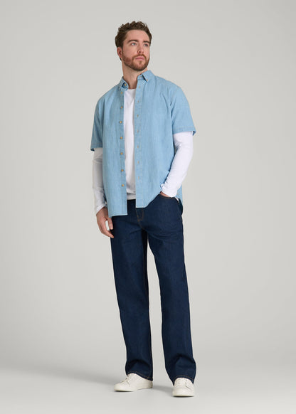Loose Fit Jeans for Tall Men in Deep Indigo Wash