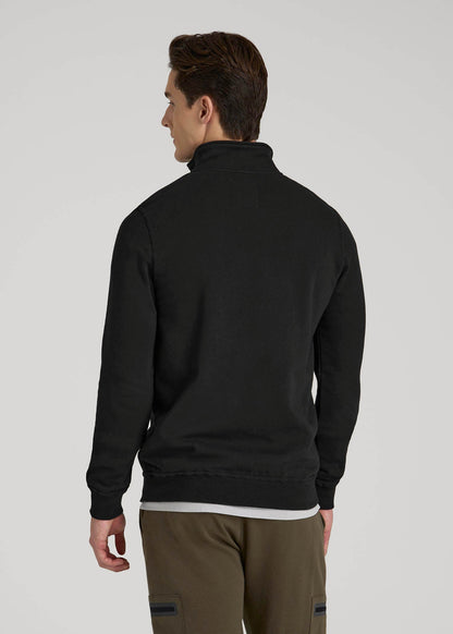 Wearever Fleece Quarter-Zip Sweatshirt for Tall Men in Black