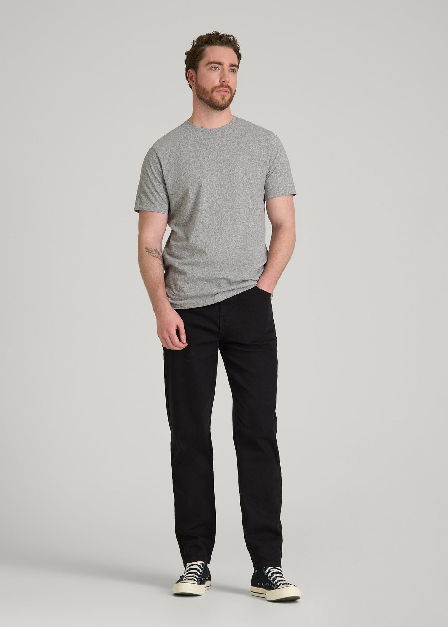 MILO Relaxed Tapered Fit Jeans for Tall Men in Optimum Black
