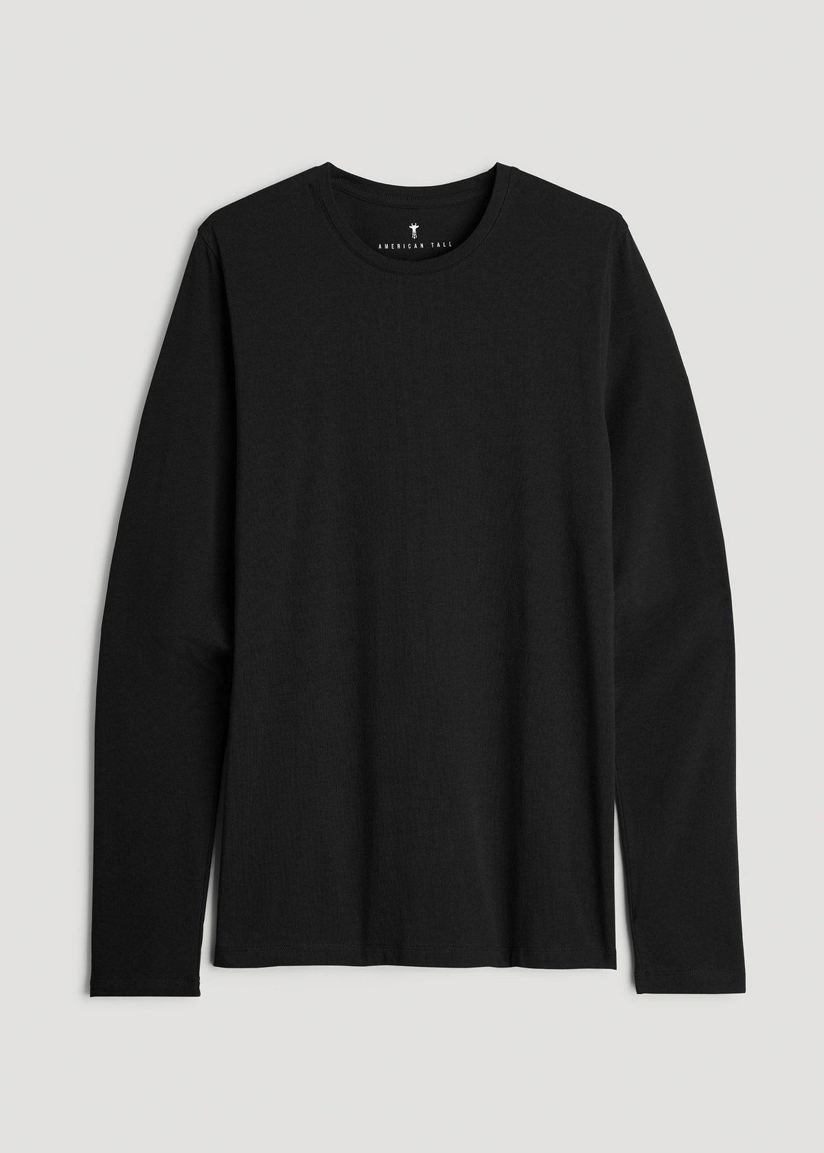 The Essential Modern Fit Crewneck Long Sleeve Tee for Tall Men in Black