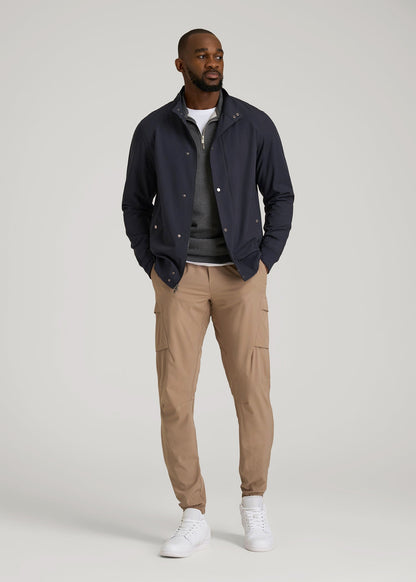 Motion Bomber Jacket for Tall Men in Deep Navy