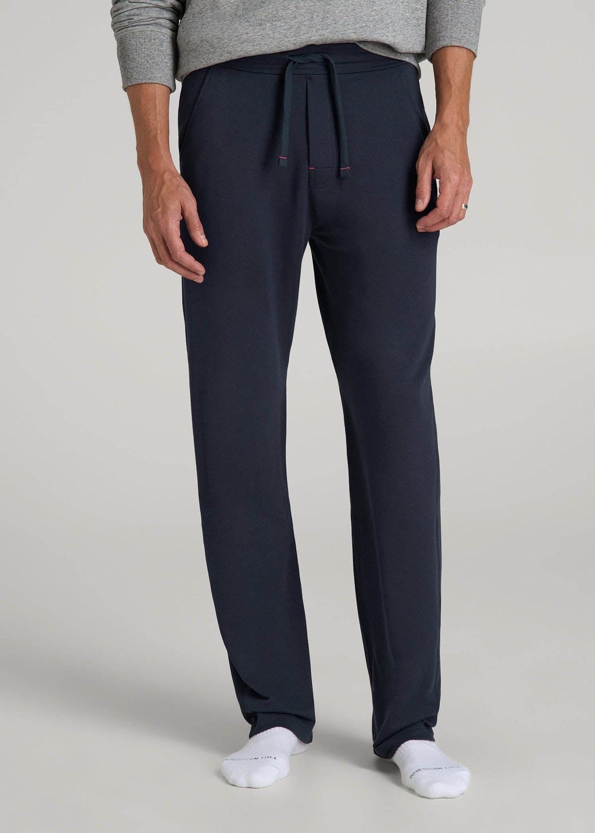 Open-Bottom Pajama Pants for Tall Men in Evening Blue