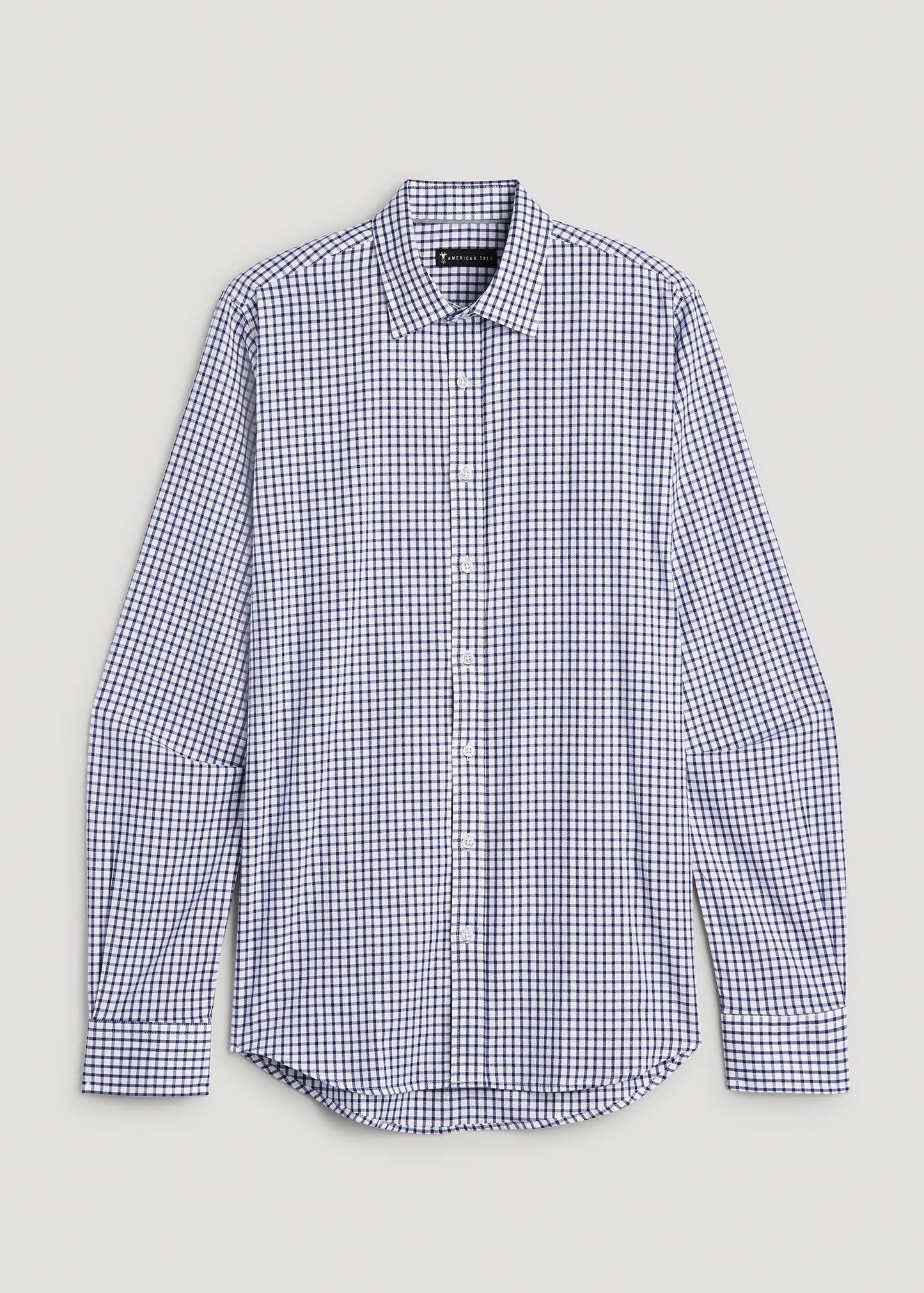 Oskar Easy Care Dress Shirt for Tall Men in Bright Blue Grid