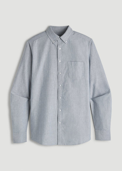 Oxford Cloth Button Down Shirt for Tall Men in Tradewinds Blue