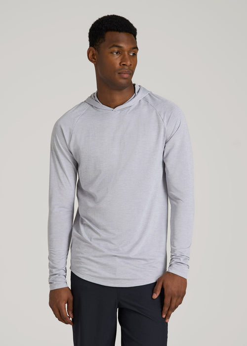 A.T. Performance Training Hoodie for Tall Men in Light Silver