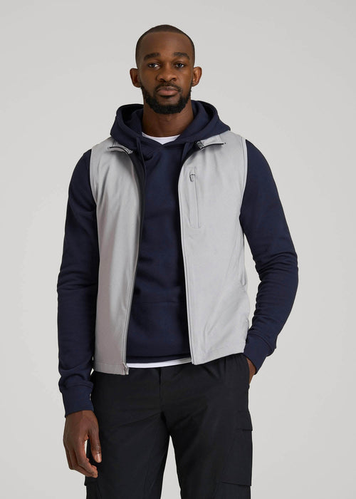 Performance Vest for Tall Men in Light Grey Mix
