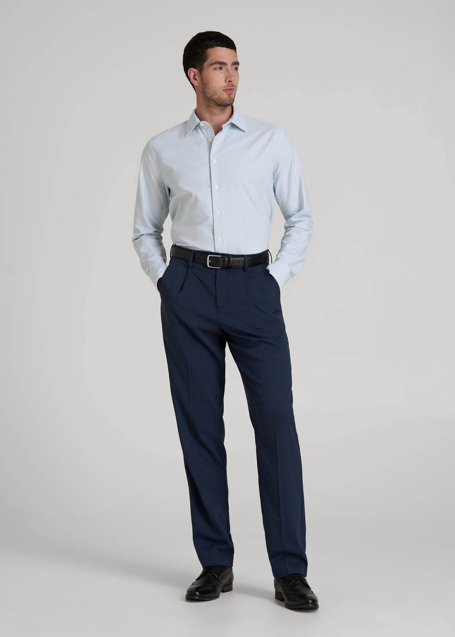 Pinpoint Oxford Shirt for Tall Men in Light Blue