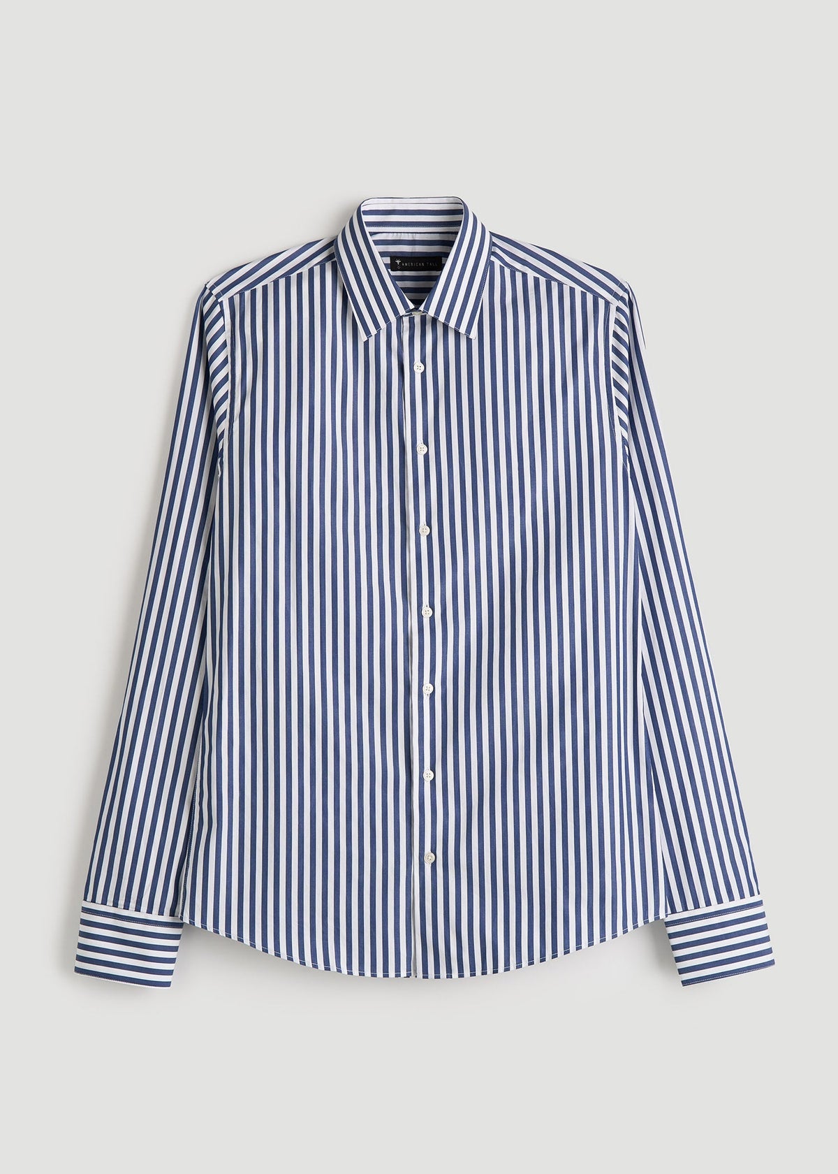 Premium Dress Shirt for Tall Men in Bold Blue Stripe
