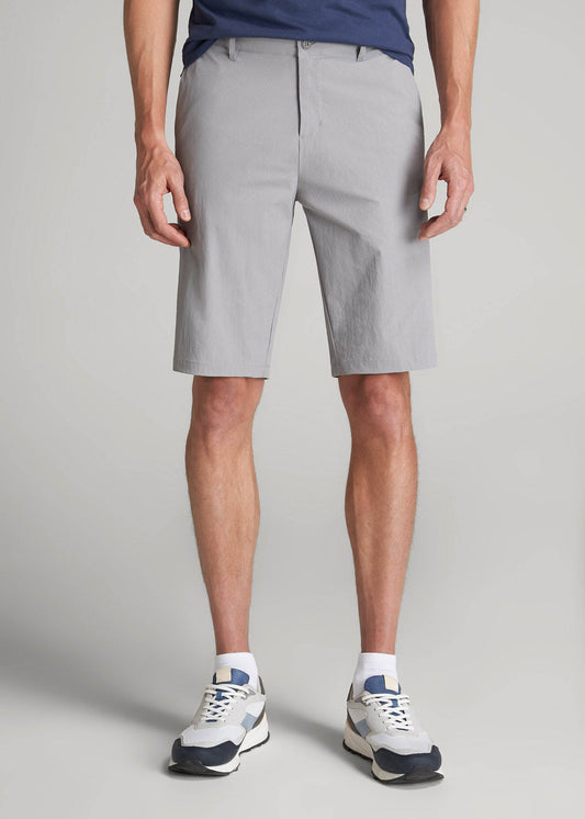 Premium Hybrid Shorts for Tall Men in Night Owl Grey