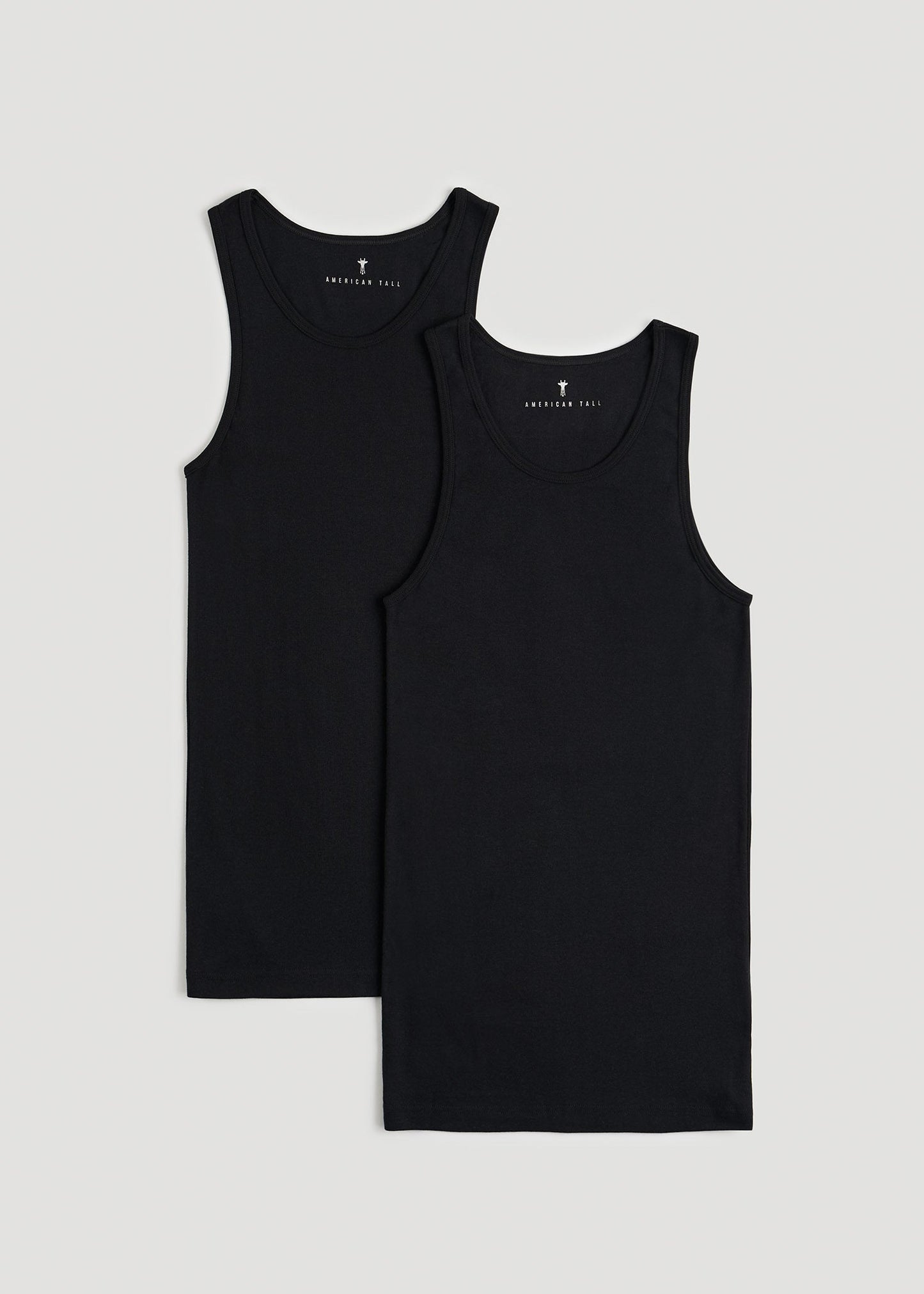 Ribbed Undershirt Tank Top for Tall Men in Black