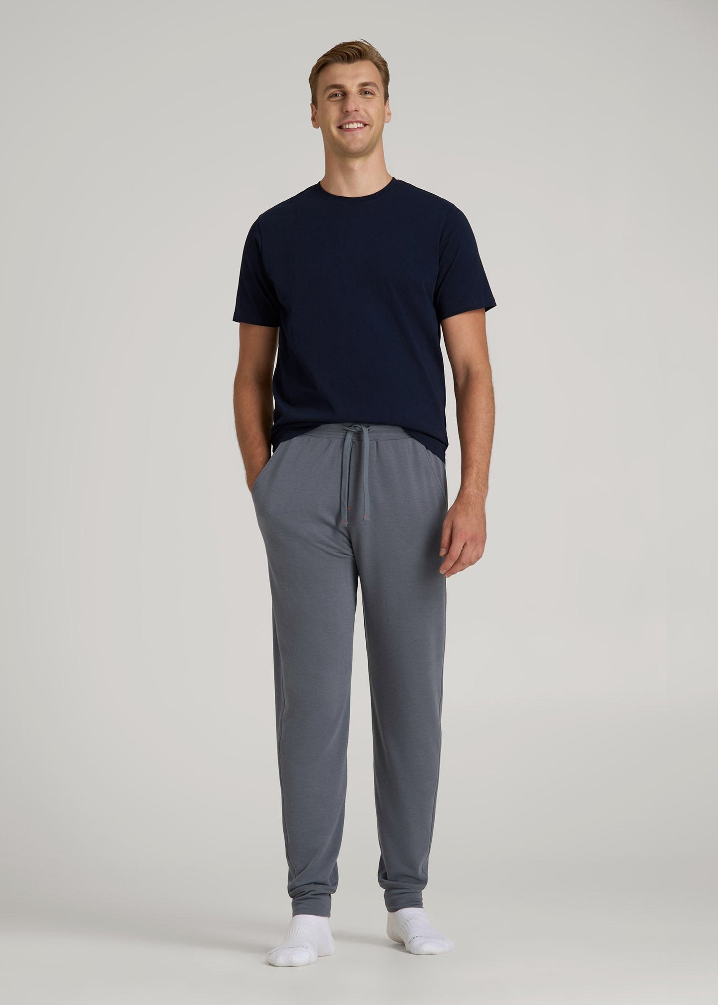 Sleep Joggers for Tall Men in Smoky Blue
