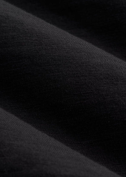 Slub Self Collar Polo Shirt for Tall Men in Black