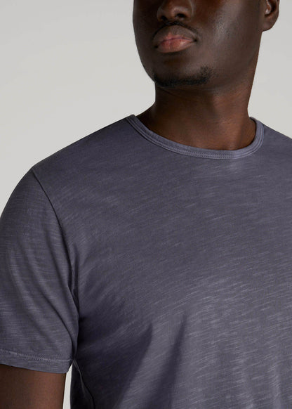 REGULAR-FIT Slub Tee for Tall Men in Grey Blue
