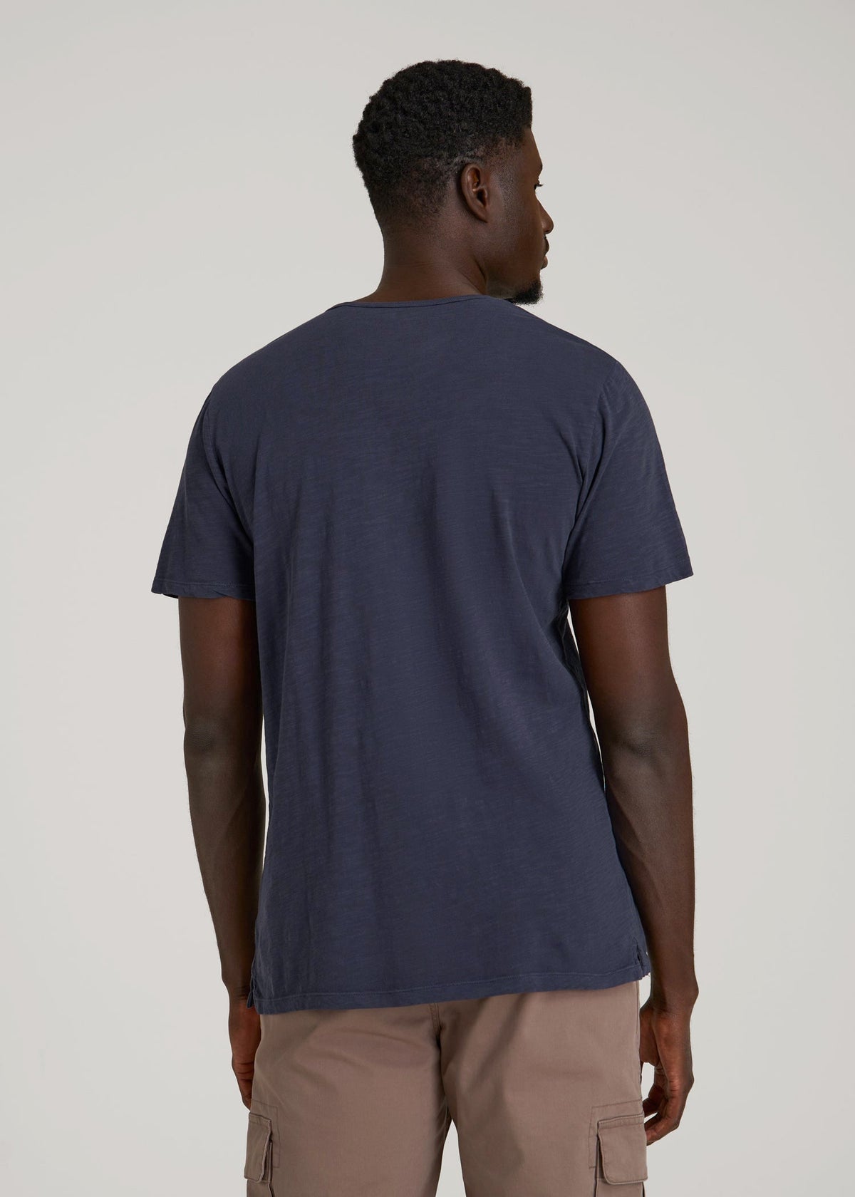 REGULAR-FIT Slub Tee for Tall Men in Navy