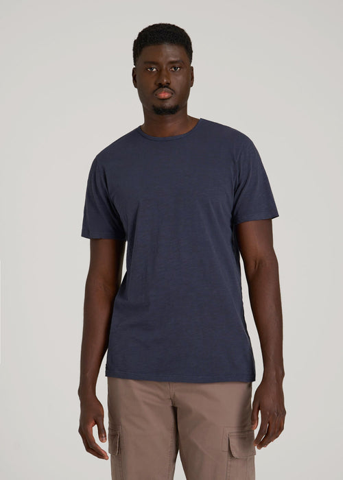 REGULAR-FIT Slub Tee for Tall Men in Navy