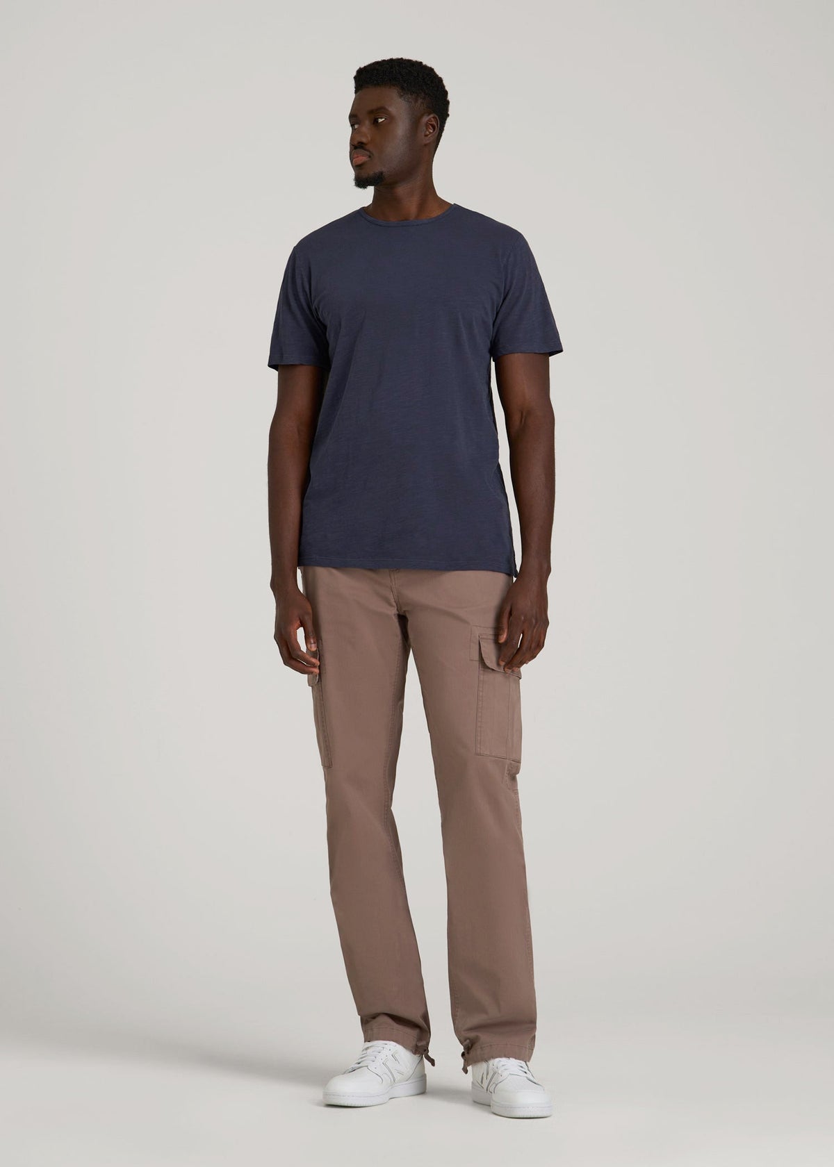 REGULAR-FIT Slub Tee for Tall Men in Navy