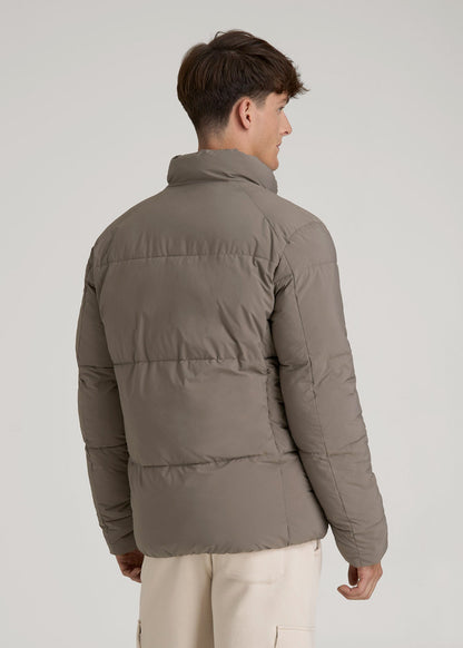 Stand Collar Puffer Coat Jacket for Tall Men in Portobello