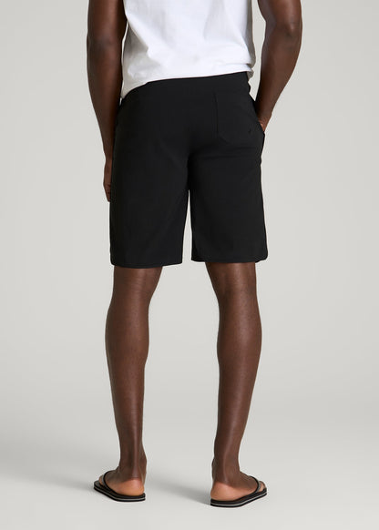 Stretch Board Shorts for Tall Men in Deep Black