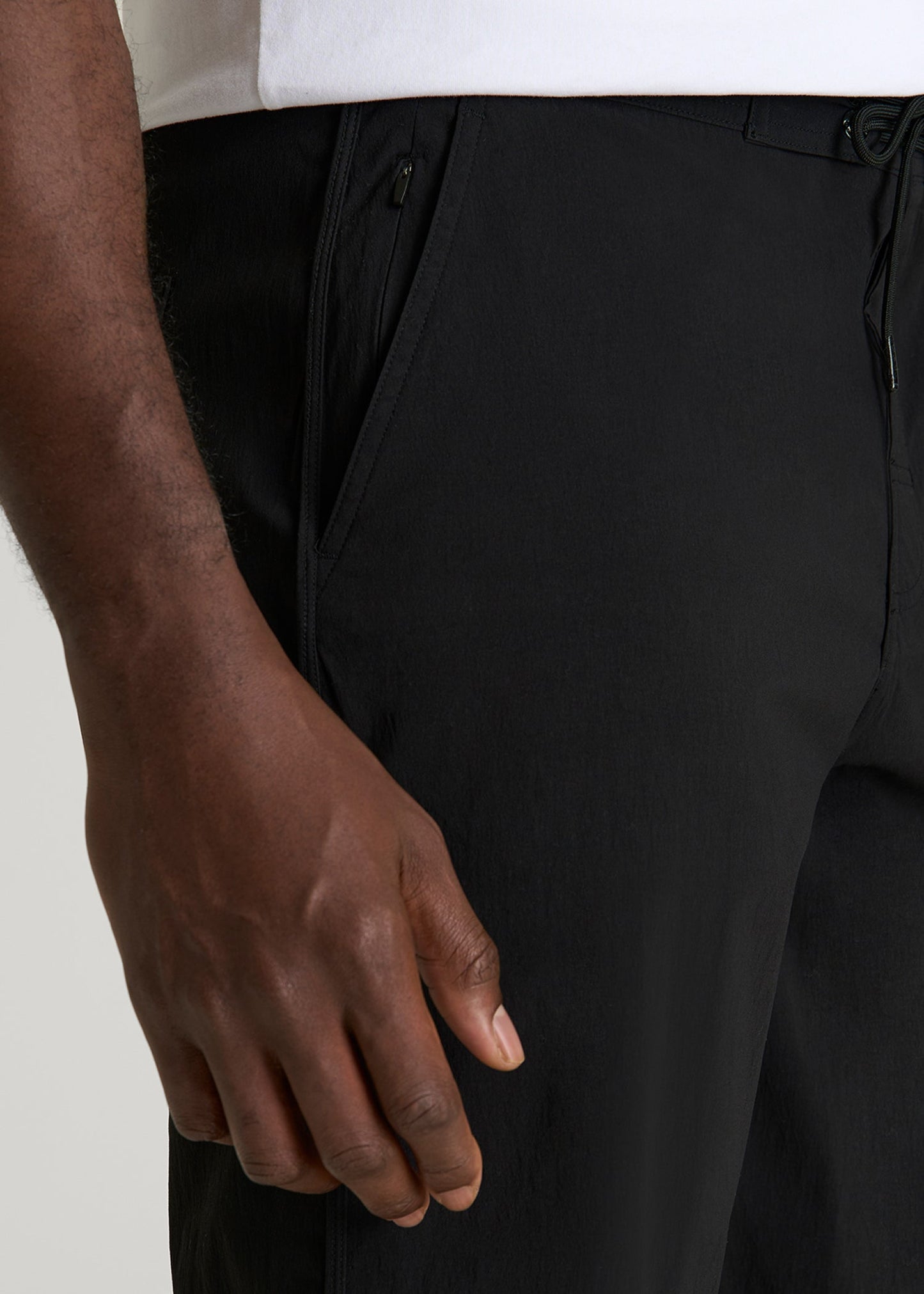 Stretch Board Shorts for Tall Men in Deep Black