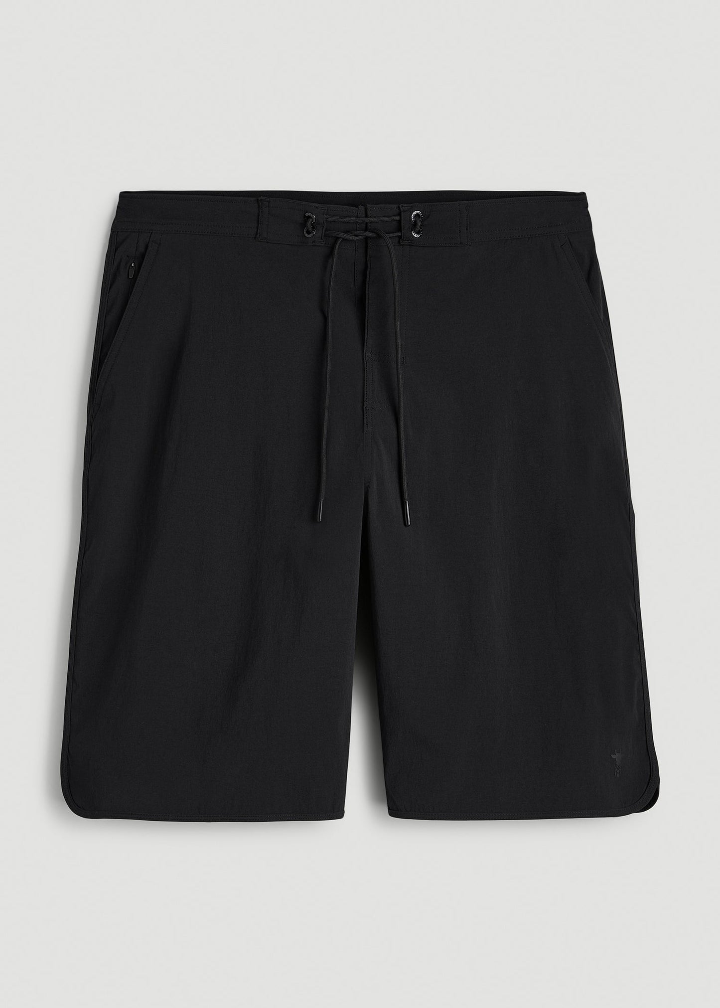 Stretch Board Shorts for Tall Men in Deep Black
