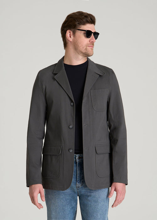 Stretch Commuter Chino Sport Coat for Tall Men in Slate