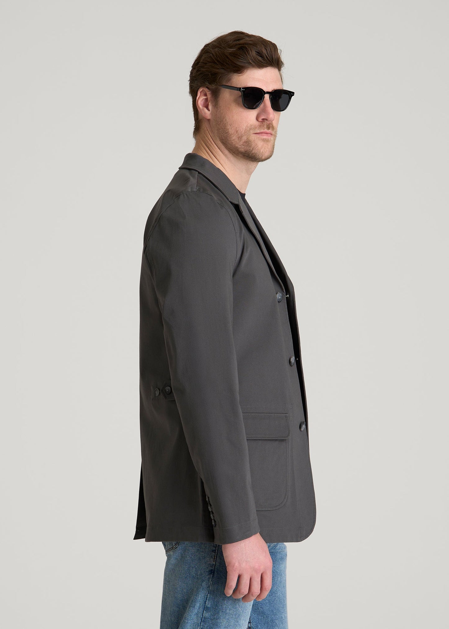 Stretch Commuter Chino Sport Coat for Tall Men in Slate