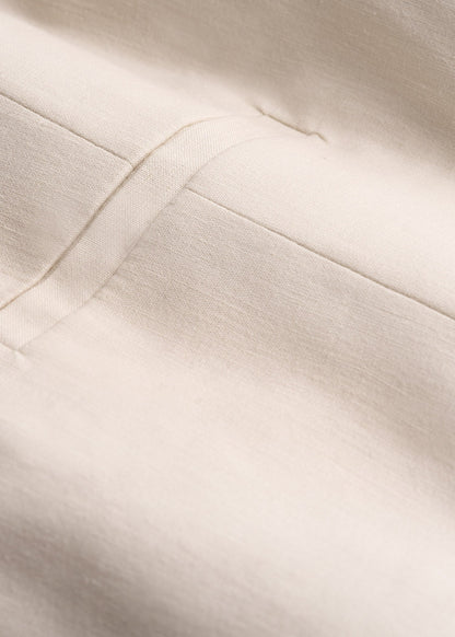 Stretch Linen Suit Vest for Tall Men in Light Beige Linen