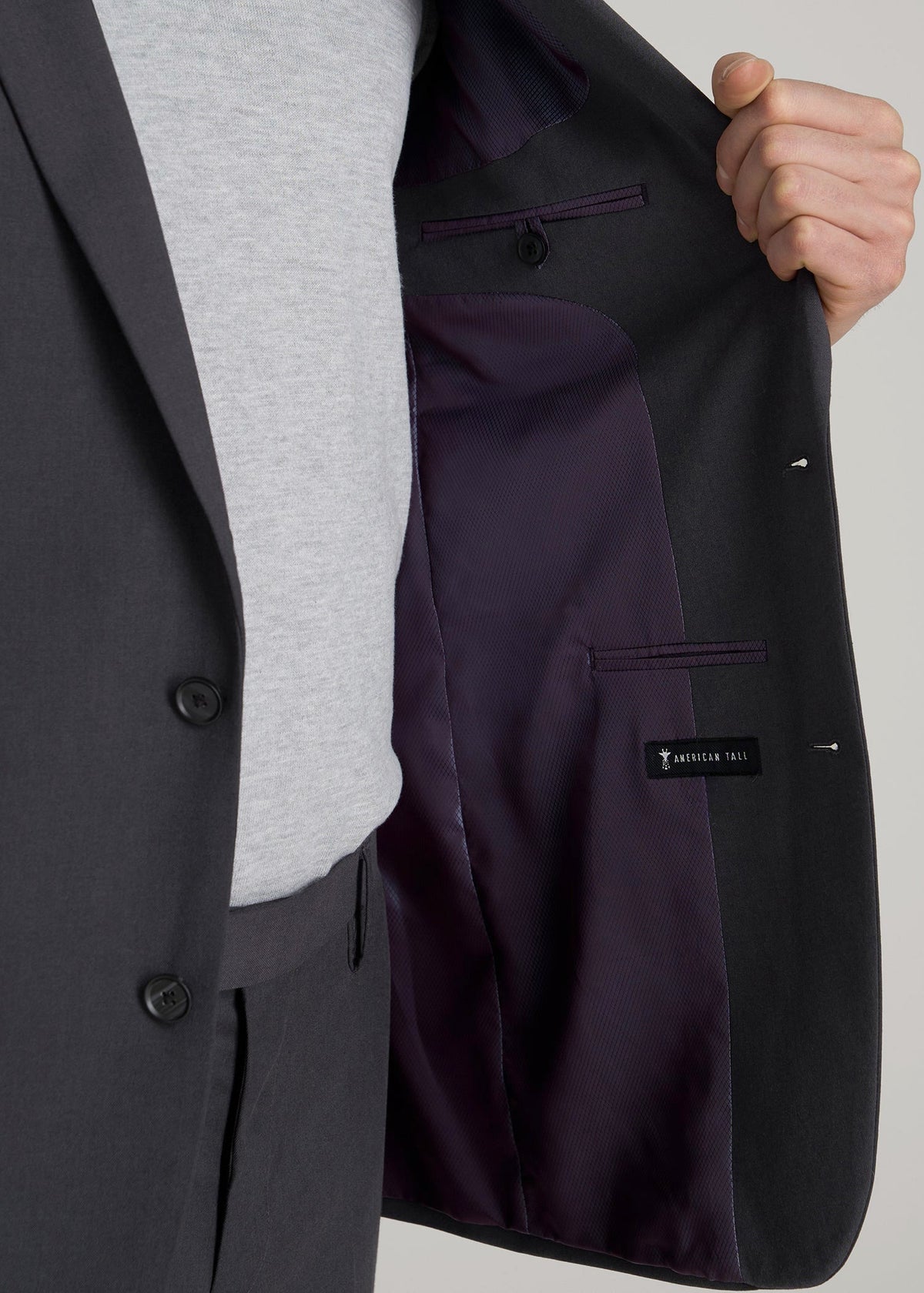 Suit Jacket for Tall Men in Mid Grey