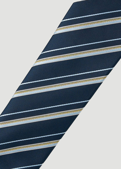 Dress Ties for Tall Men in Navy Blue Stripe