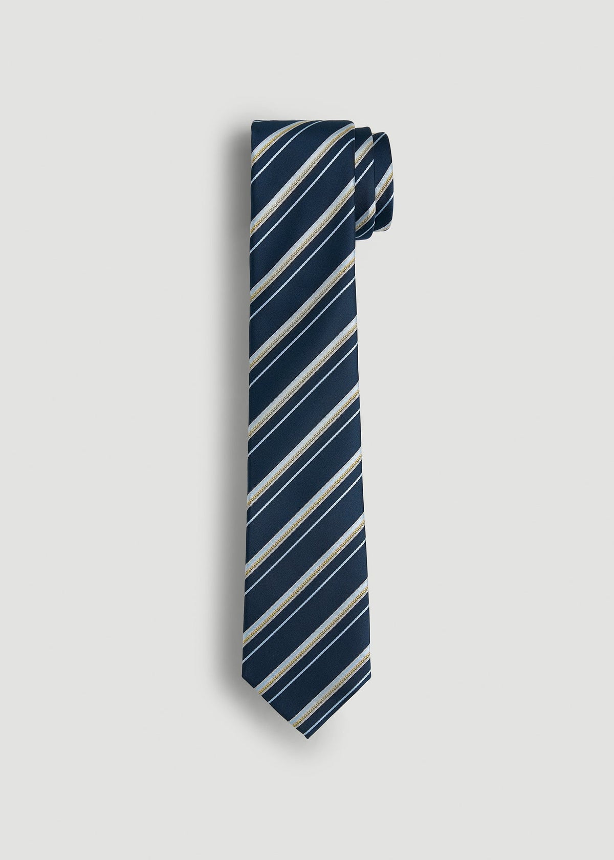 Dress Ties for Tall Men in Navy Blue Stripe